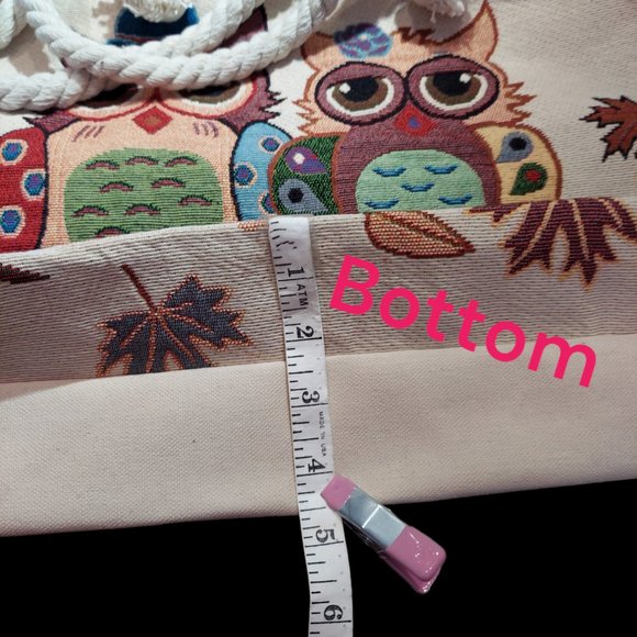 Unbranded Canvas "Couple" Owl Tote - Picture 7 of 8